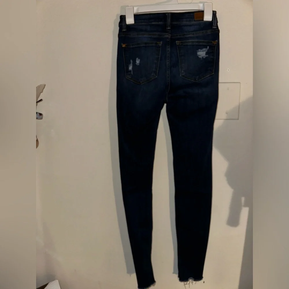 Judy Blue women’s distress high waist button fly skinny fit denim jeans 3 26